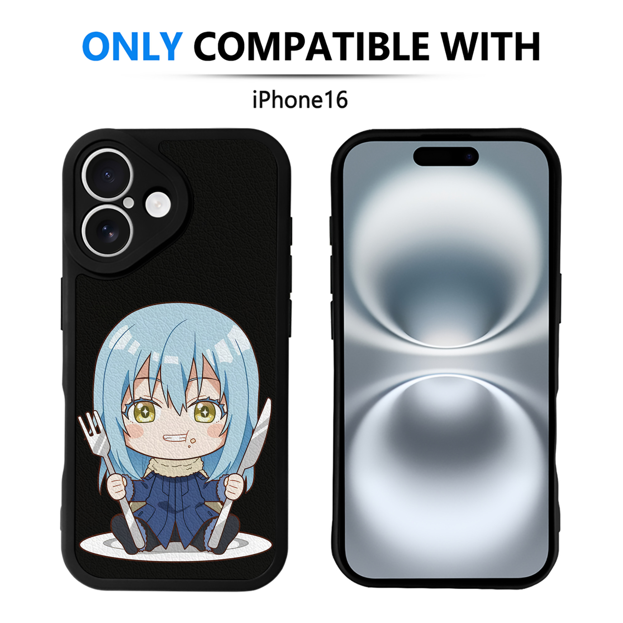 （画像用） 転スラ Regarding Reincarnated to Slime 【iPhone 16シリーズ対応】シリコンスマホケース（レザー調） 材質：シリコン